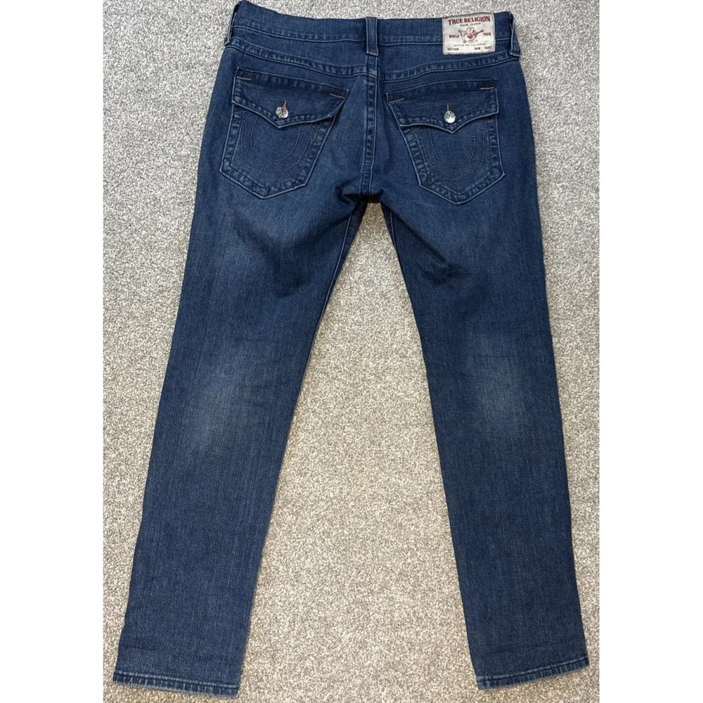 True Religion Rocco Jeans Men's 34 Blue Relaxed Skinny Stretch Denim